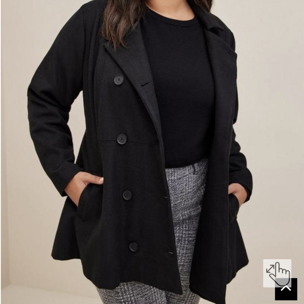Wool peplum front coat